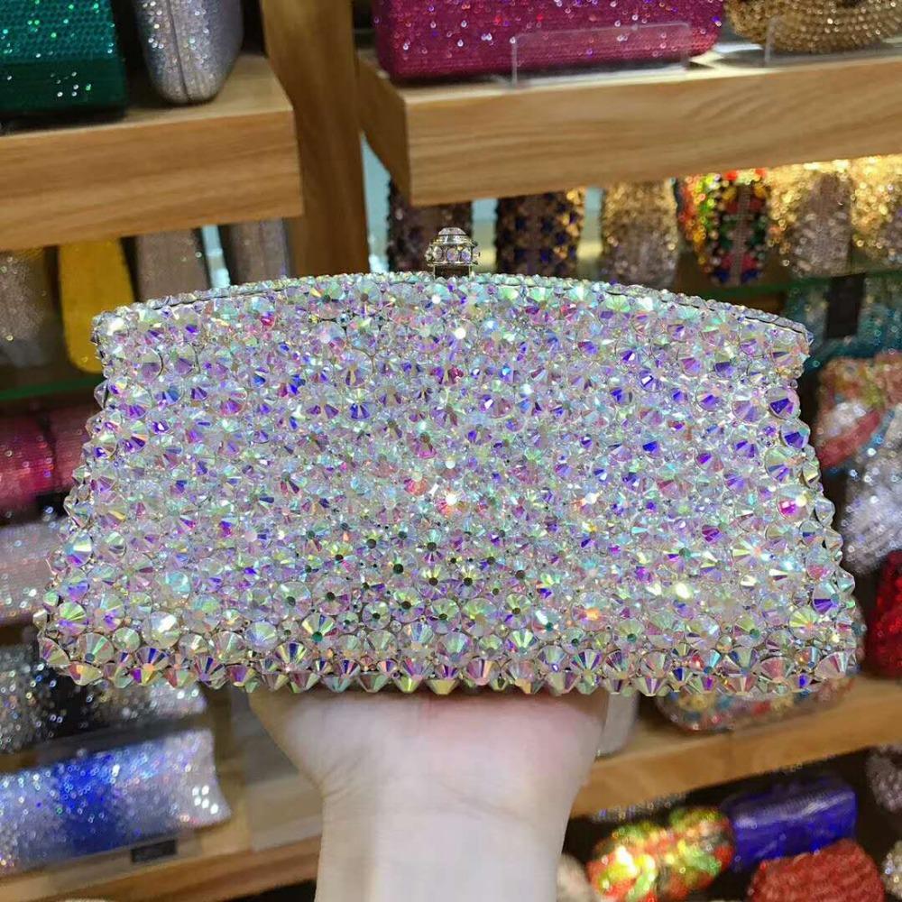 Dumpling Shape Evening Purses WHTUOHENG Bling Diamond Bridal Clutches Women Little Crystal Purse Sparkling Lady Party Handbang