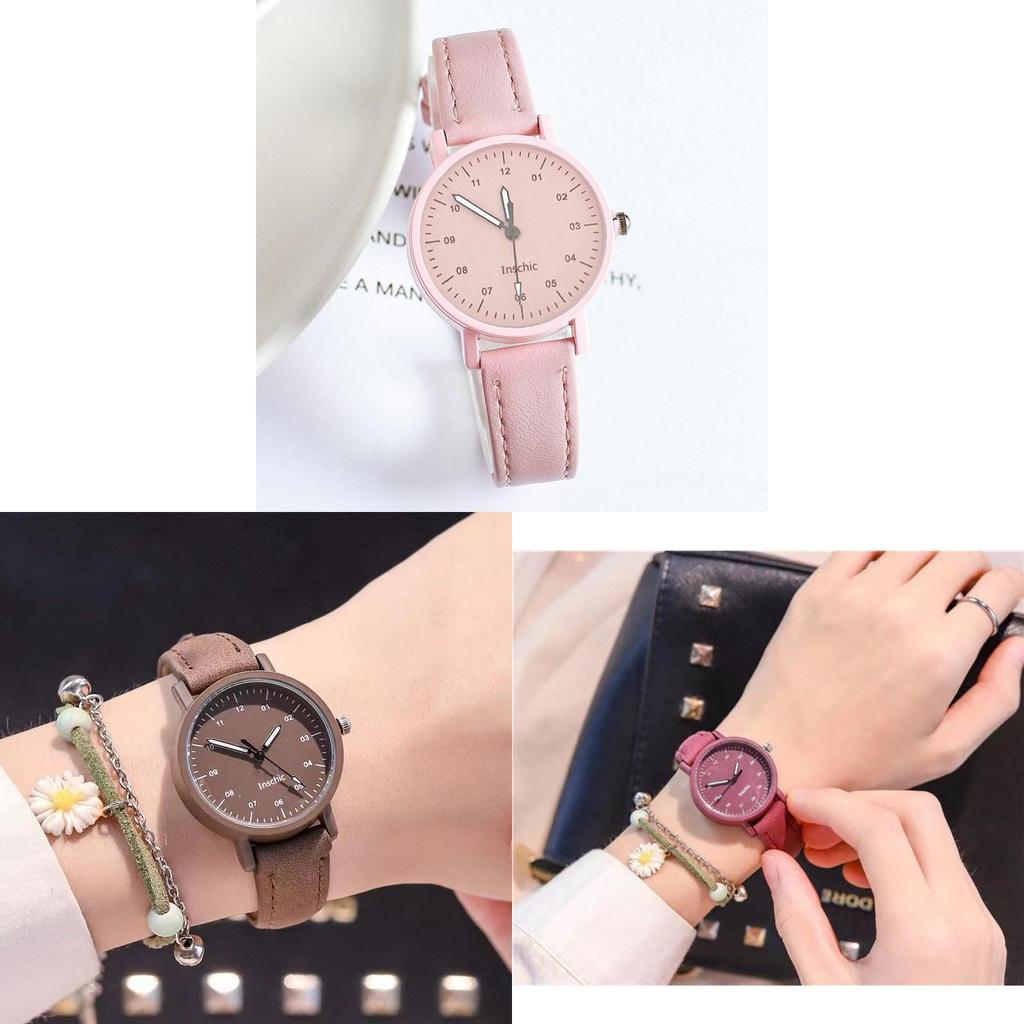 Elegant Female Wristwatch With Classic Glass Face And Decorative Function For Teens