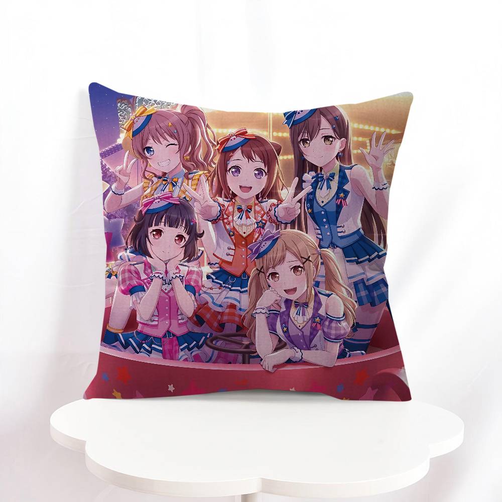 P-Poppin Party Anime Pillow Gifts Home Office Furnishings Bedroom Sofa Car Cushion Cover Case 45x45cm
