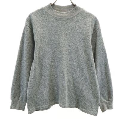 90s Old 7 Minutes Sleeve Sweat Gray Trainer Women Used