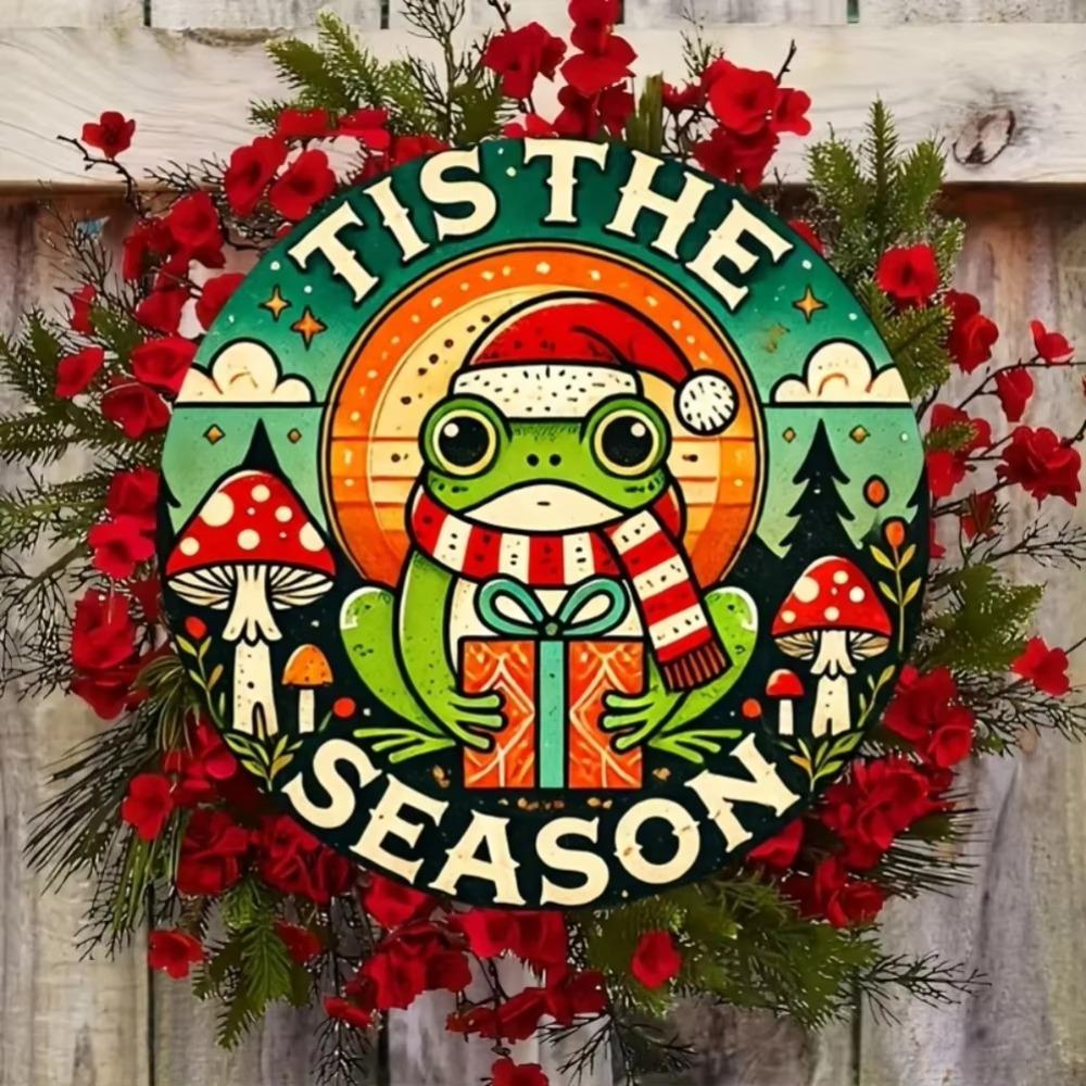 

Christmas Porcelain Metal Wall Art Holiday Decor Gift Indoor 40x30cm білий