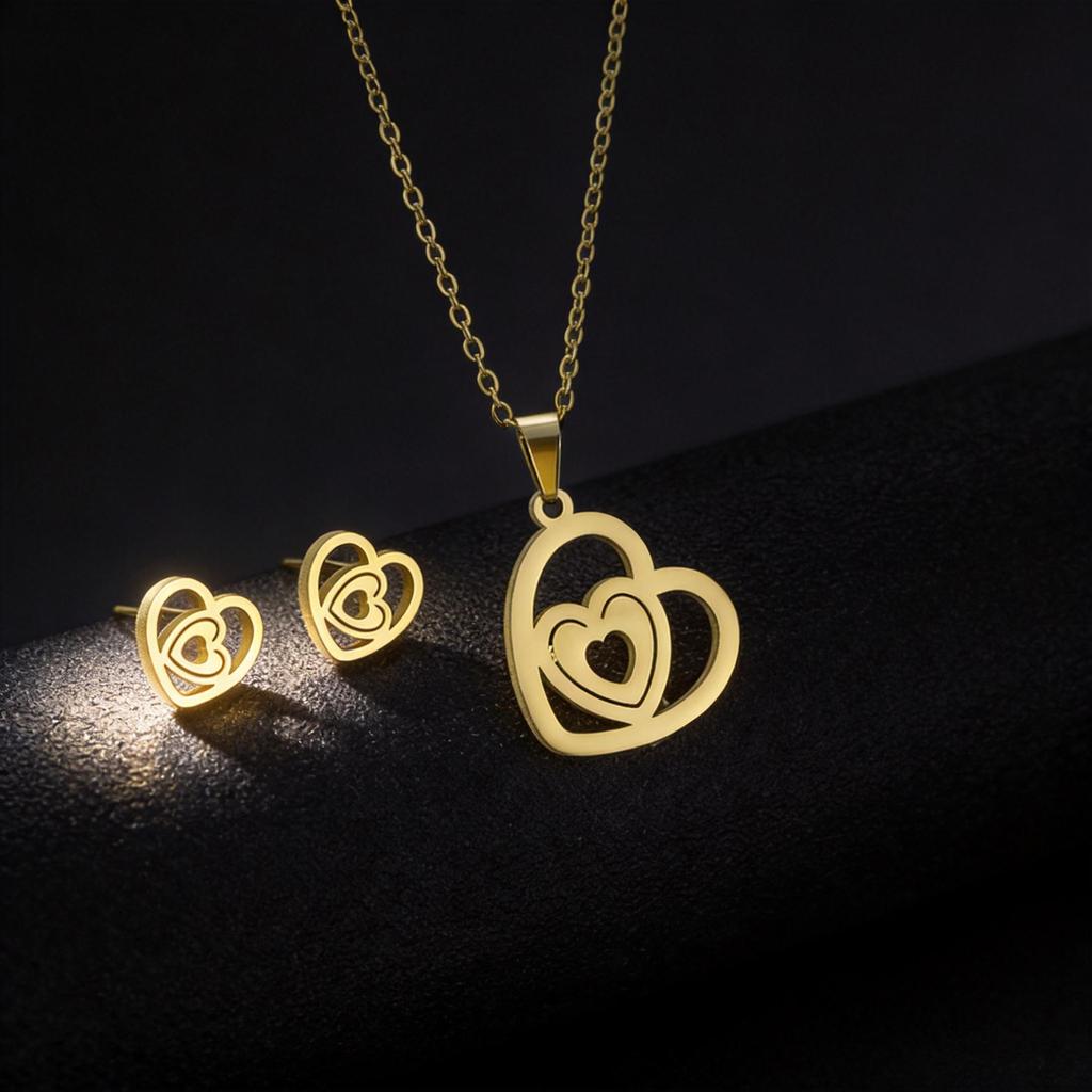 European Fashion Star & Moon Clavicle Necklace and Earring Set