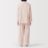 MUJI Seamless Double Gauze Light Yellow XL Women's Long-Sleeved Pajamas, FD1LUA6S, Stripe,