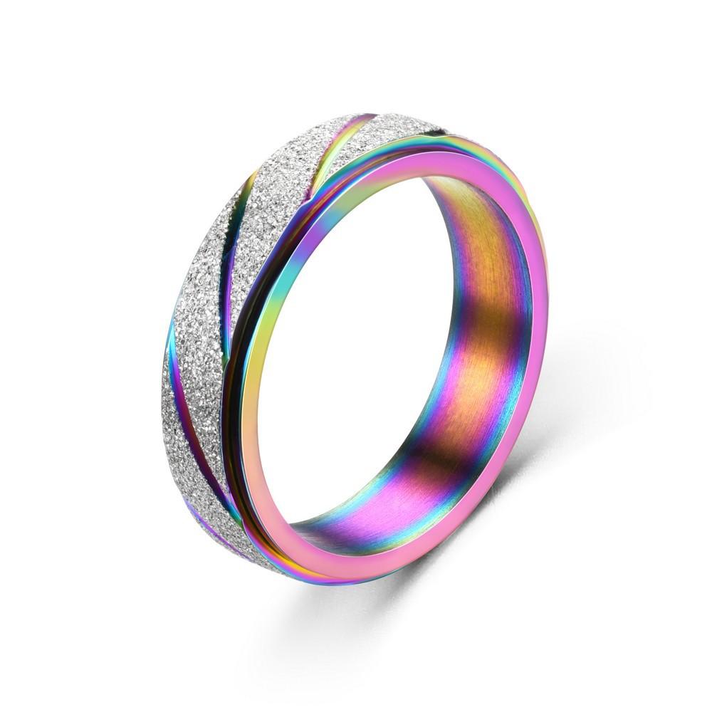 Hot Selling Trendy Stainless Steel New Color Frosted Rings For Women Men Zircon Accessories Wholesale Dropshipping Size 6-11