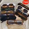 Pcs New Fashion Women Large Frame Retro Sunglasses Sets UV Resistant Oval Female Advanced Minimalist Style Glasses