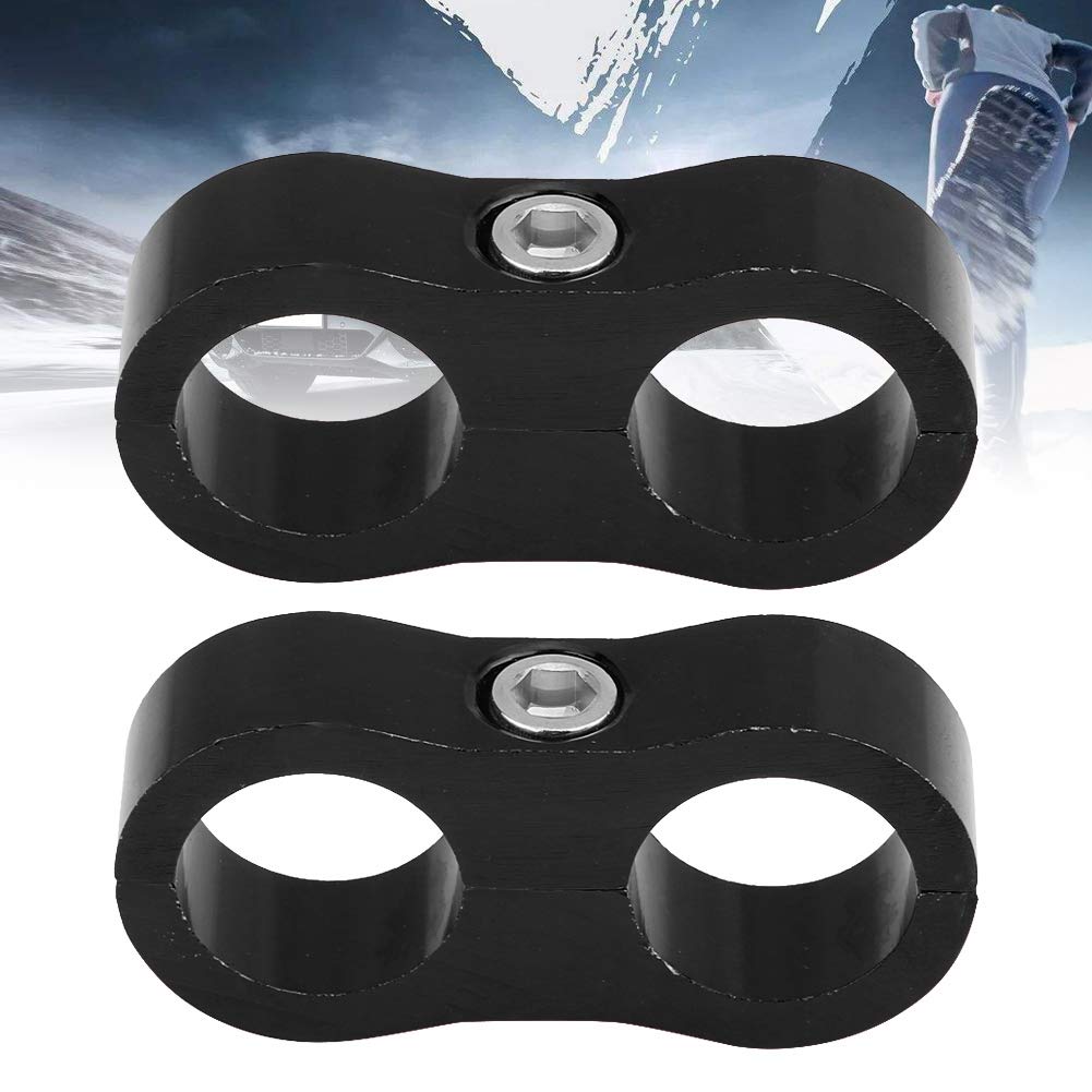 KIMISS AN10 Aluminum Alloy Hose Separator Clamp Fitting Adapter Bracket Universal (Black)