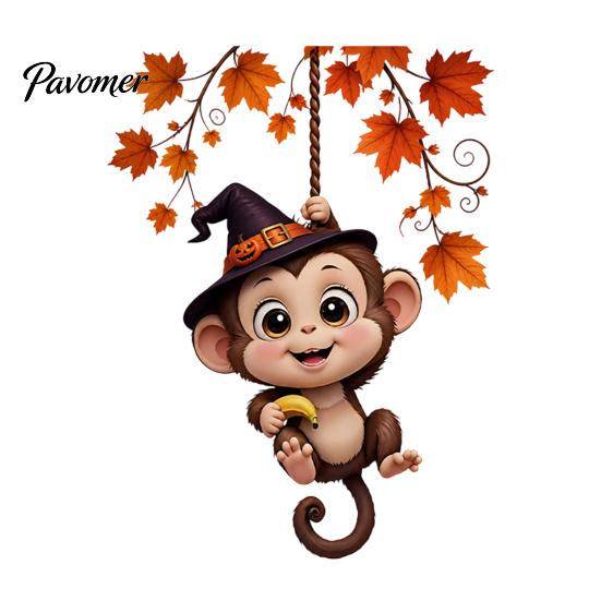 Creative Wall Ornaments Cute Hanging Monkey Switch Sticker for Christmas/Halloween Decor, Self-Adhesive Light Sticker, Removable PVC Halloween Socket