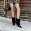 Fleece To Keep Warm In Winter, New Pointed-toed Thin-heeled Medium-heeled Short Boots, Fluffy Boots, High-heeled Design for Women