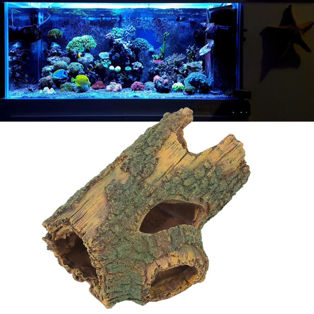 Wood   Aquarium Ornament Simulation Resin Fish   Artificial Tree Hole Ornament for Aquascaping