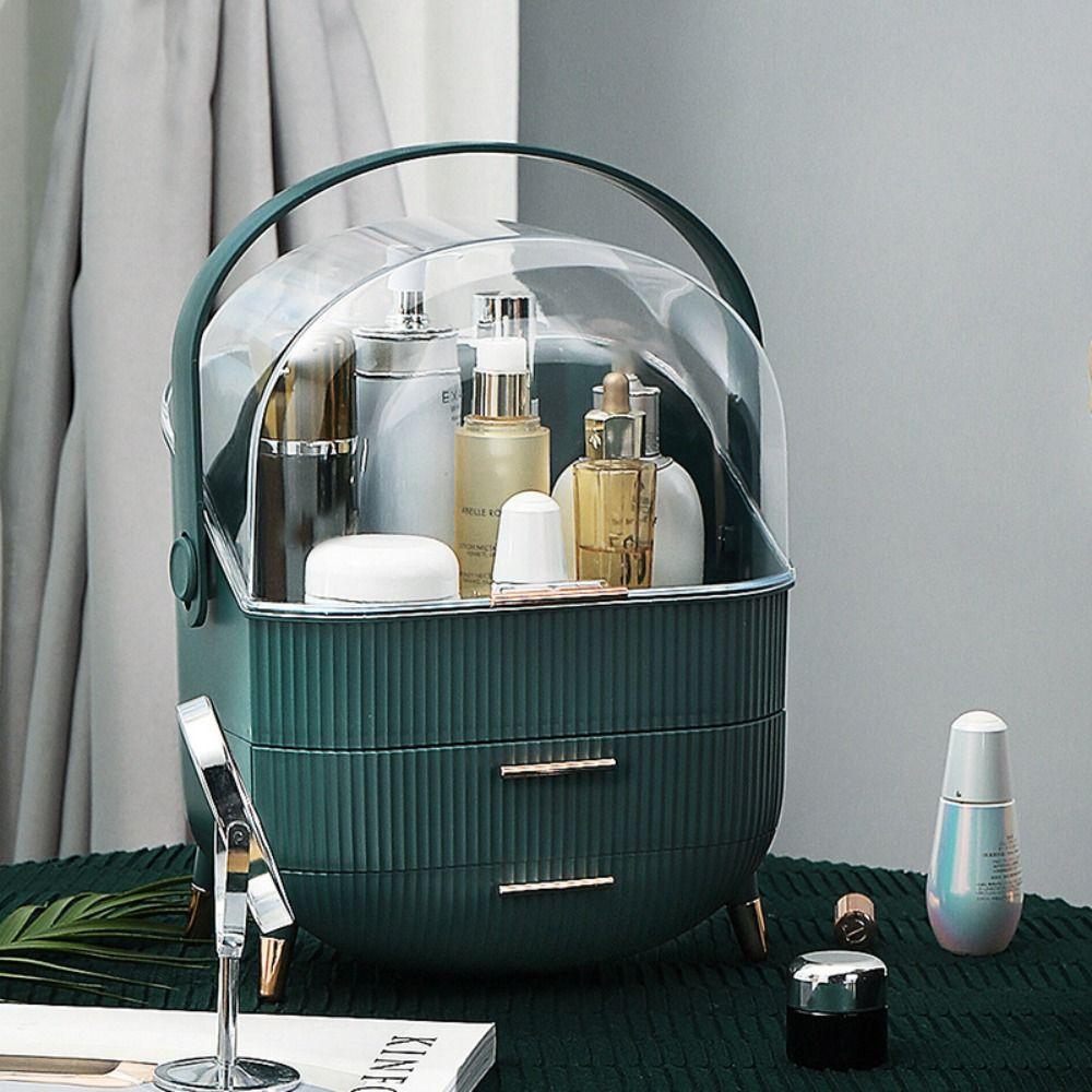 Plastic Cosmetic Storage Box Large Capacity Make Up Storage Drawer  Bathroom