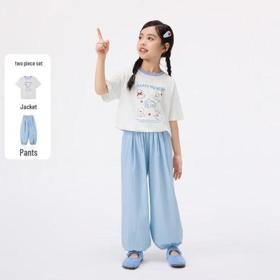 Girls' Cartoon Dog Print Casual Set