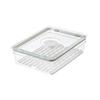 Large Clear Produce Storage Bin with Removable Tray Airtight Lid Space Saving Fridge Freezer Pantry Vegetable Organizer