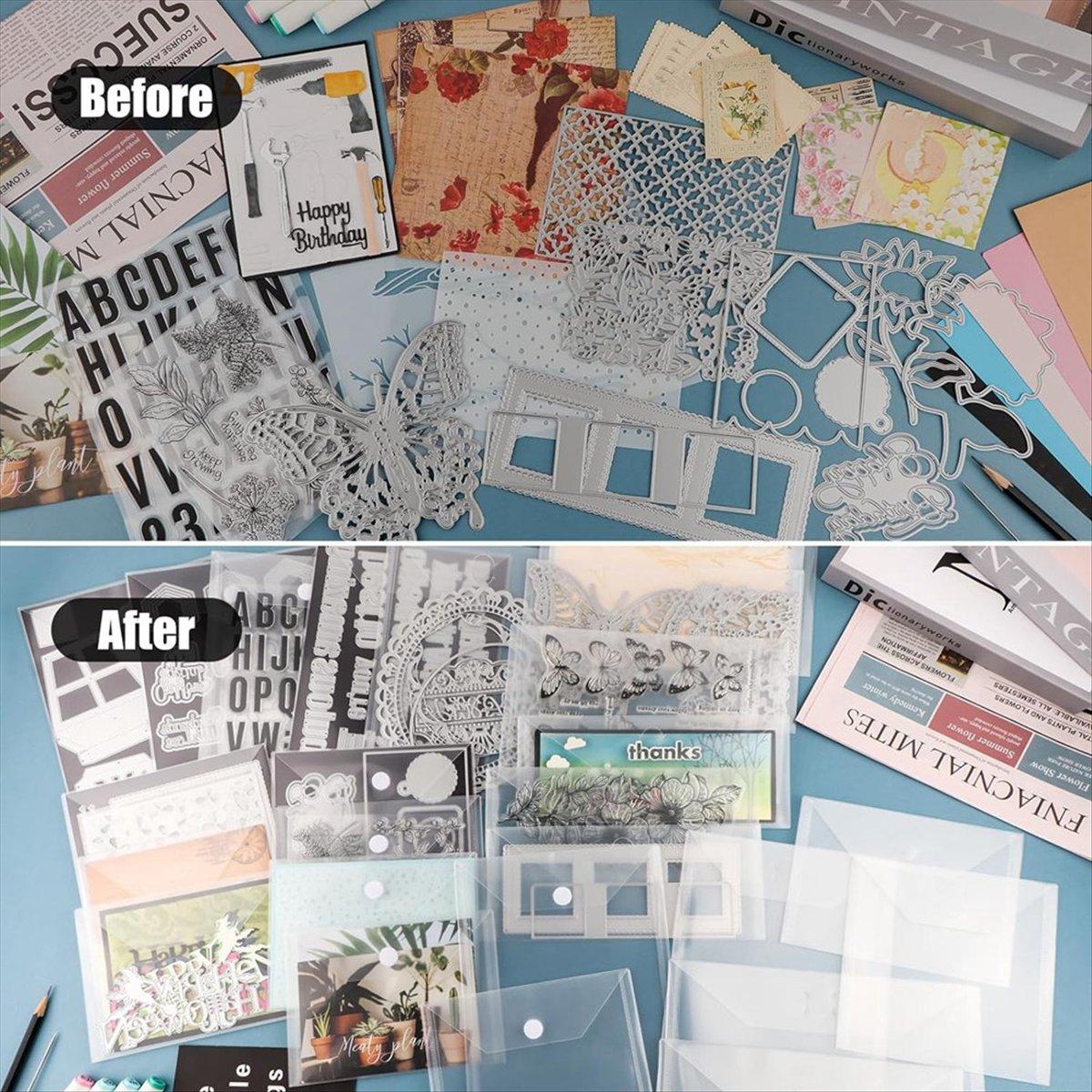 

BHBL 20Pcs 7x5In Storage Envelopes,Resealable Plastic Envelopes Pockets Storage Bag for Clear Stamp,,Scrapbook Paper China Mainland