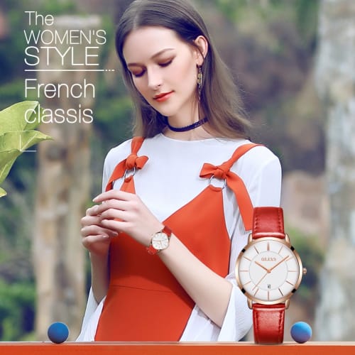 Women's Watch, Blue, Stylish, Hand Watch, Waterproof, Ultra-thin, Women's Leather Belt, Brand, Leather, Analog, Small, Simple Dial, Easy to Read, Fash