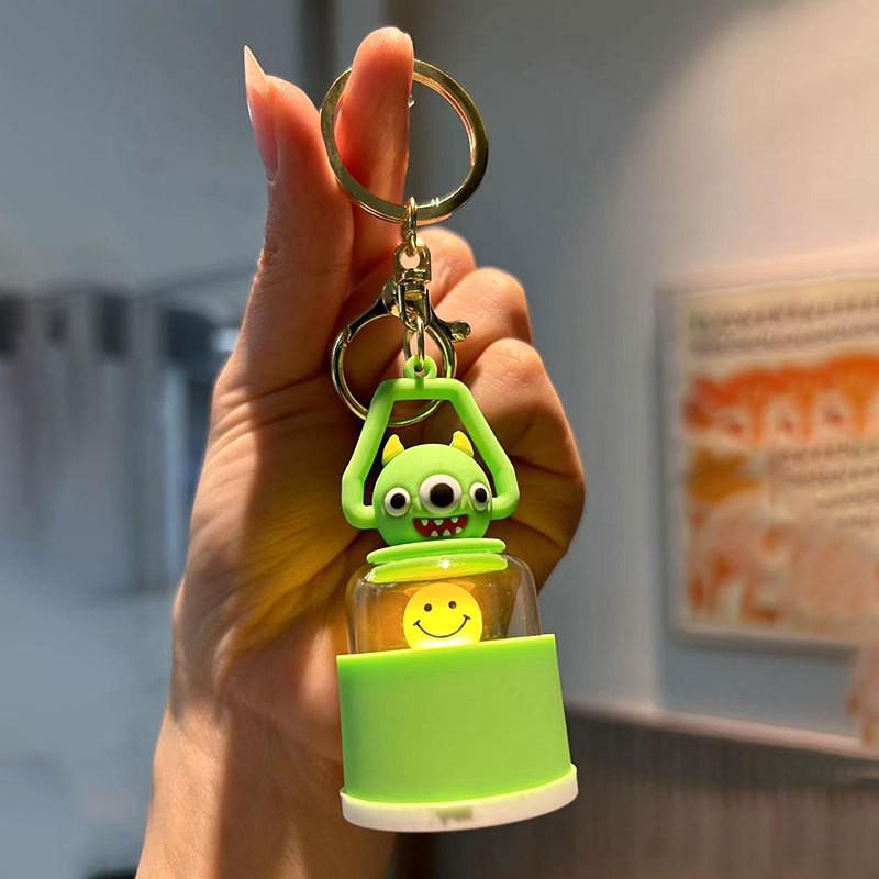Adorable Silicone Monster Keychain Light Cute Pendant For Bags And Cars