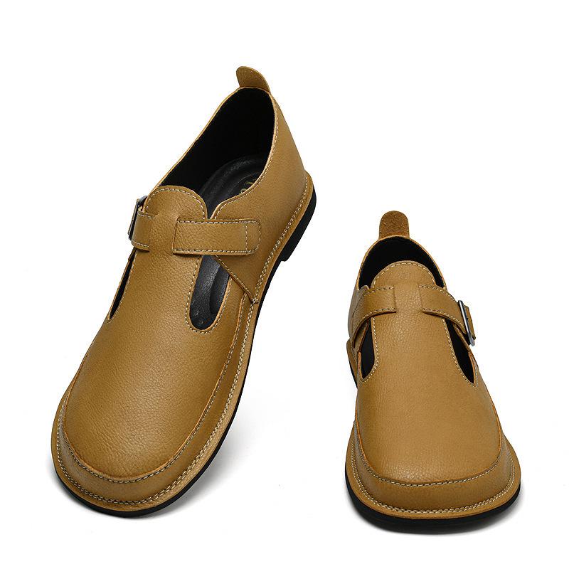 Spring Autumn 2025 Men's Business Casual Slip-On Leather Shoes with Soft Sole and Upper