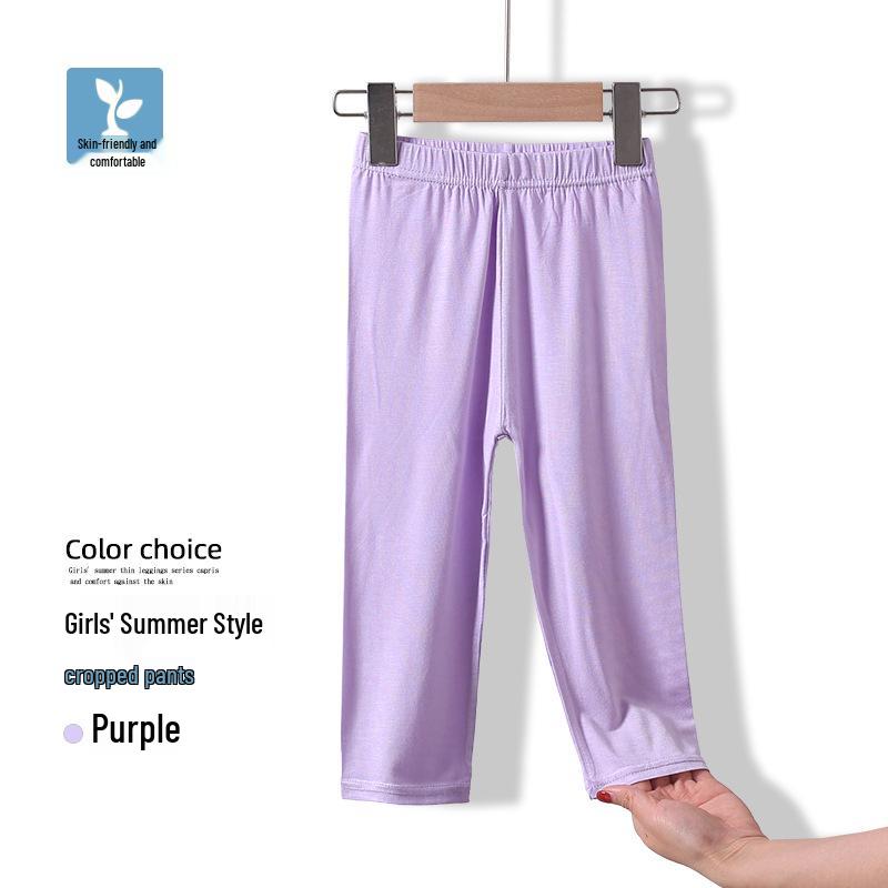 Girls' Modal Leggings for Spring/Summer - Black or White Dance Pants, Medium/Large Sizes