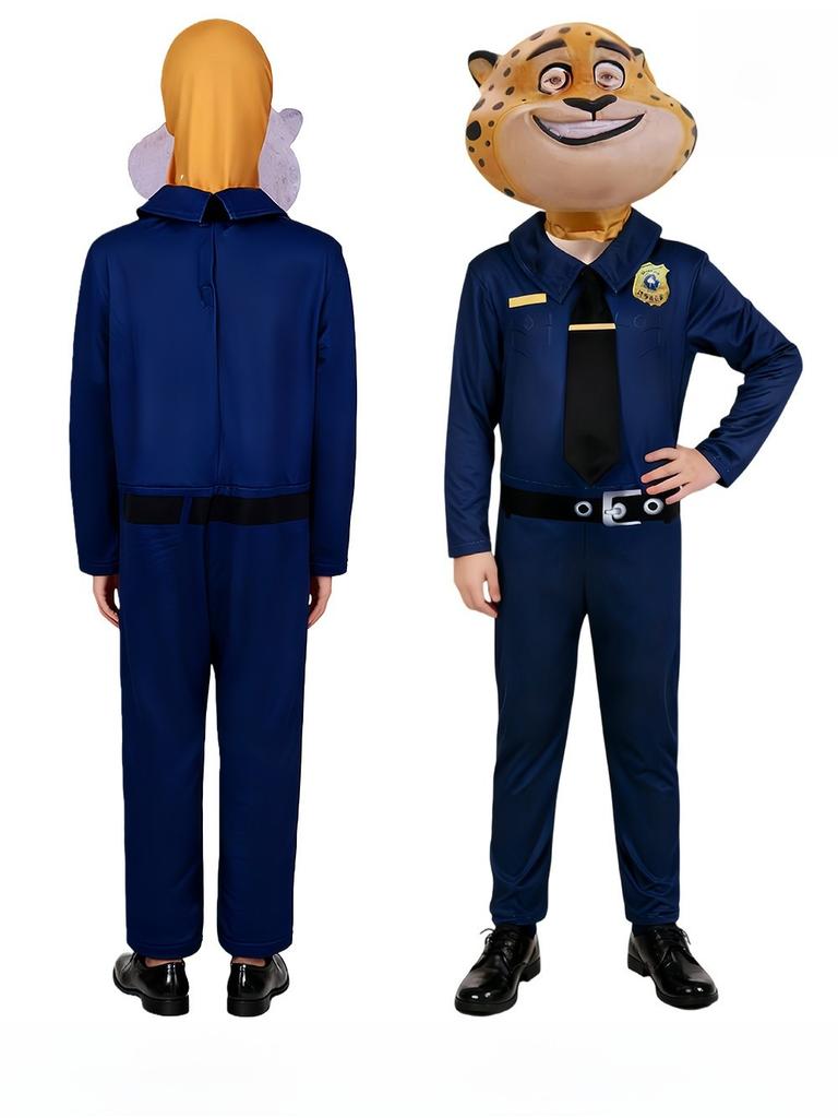Zootopia Police Officer Cosplay Costume With Tie And Mask For Kids And Adults