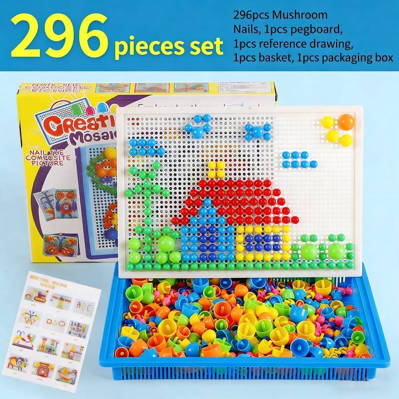 Educational Mushroom Nail Puzzle For Kids With Diy Building Fun And Brain Development