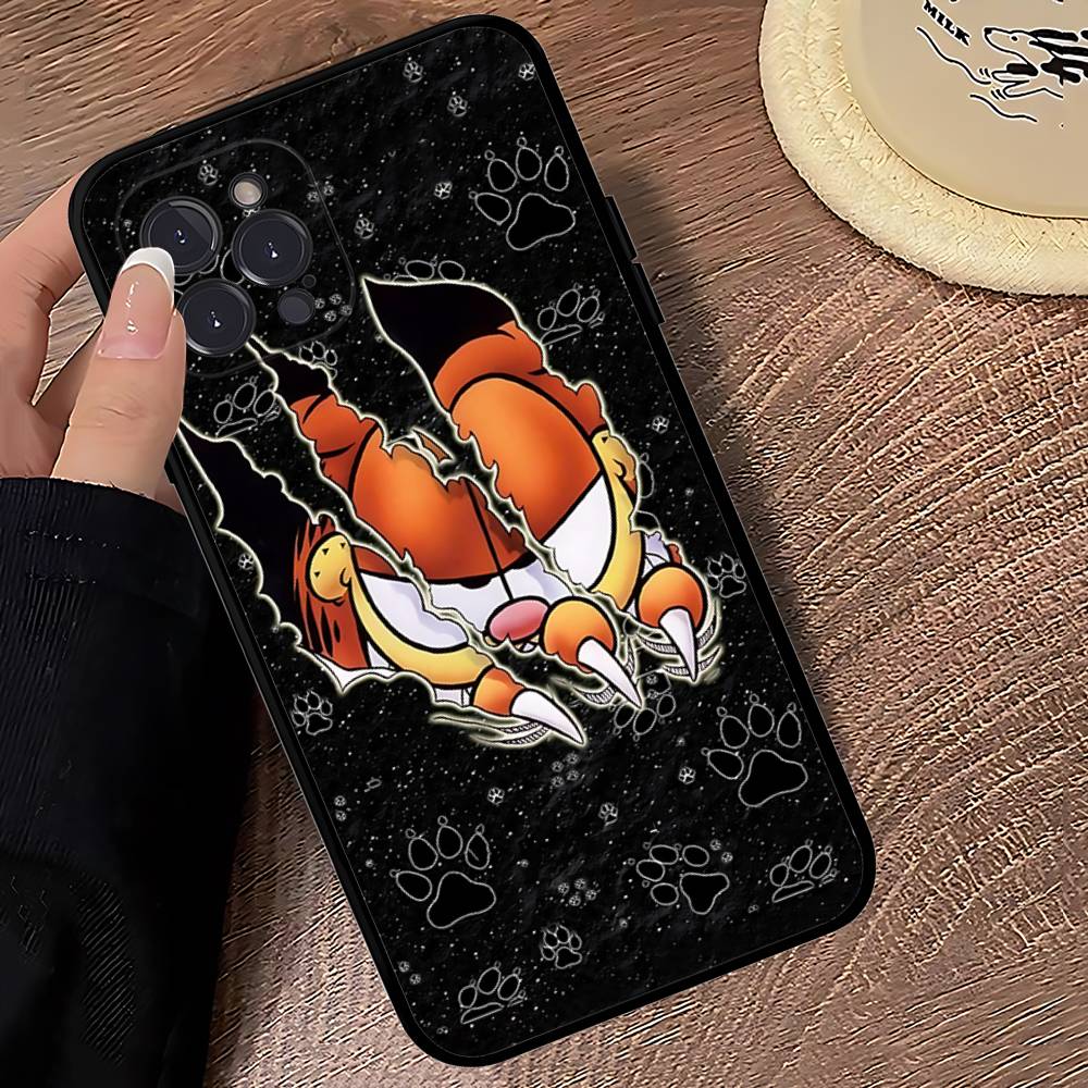 Cute Anime G-Garfields Cat Phone Case For IPhone 12 11 13 14 15 16 17 Pro Max Plus Mini Cover