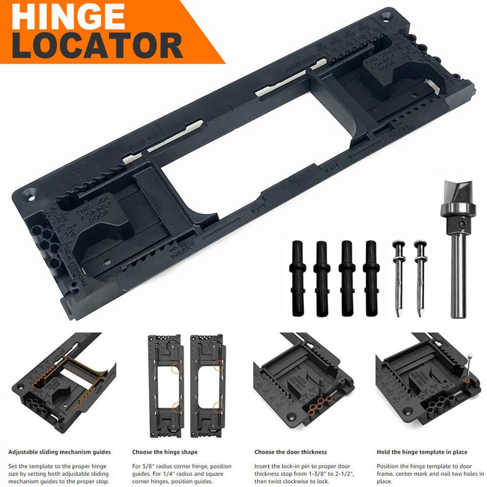 Door Hinge Jig Metal Adjustable Drilling Door Hinge Jig Accurate Locking Cabinet Hinge Jig Door Hinge Tool Quick Punch Cabinet