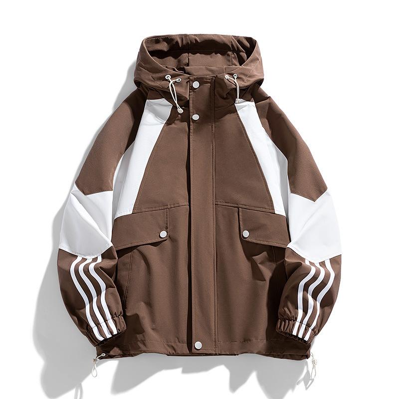 

Осенняя популярная куртка с капюшоном, мужская куртка для подростков, красивое универсальное свободное пальто для мужчин L