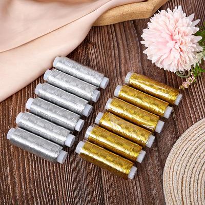 Handmade Patchwork Sewing & Embroidery Metallic Thread: Gold & Silver