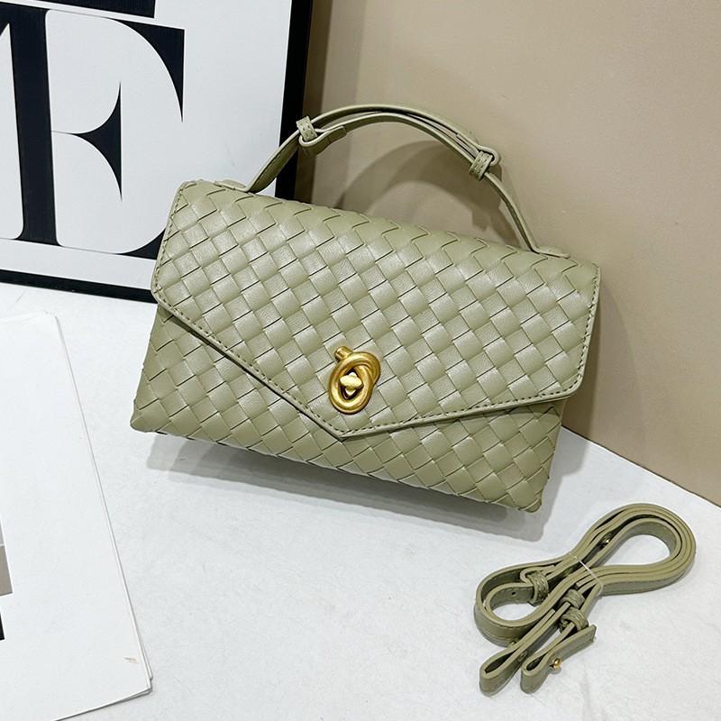 High-end Light Luxury Handbag Authentic Leather Hand-woven Bag 2025 Fashionable Cowhide Square