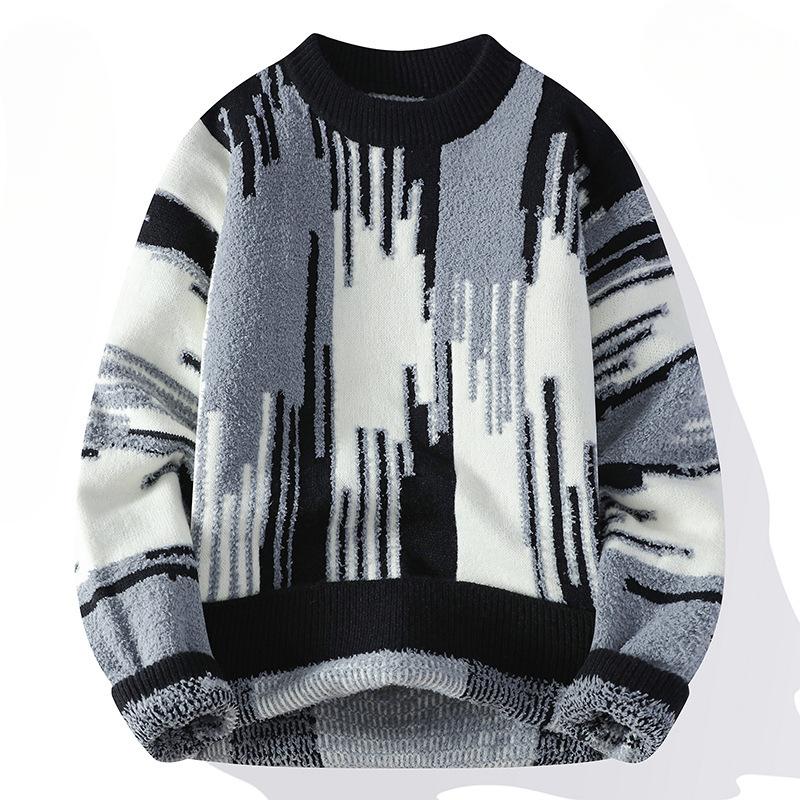 

Мужской свитер Осень и Зима Новый Модный Утолщенный Внутренний Базовый Свитер для Молодых Студентов Теплая Нить Одежда 4XL