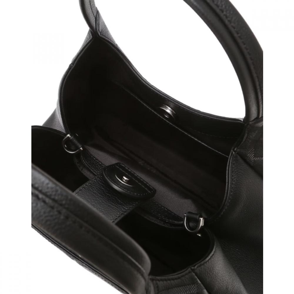 Daks Black Leather Tote Bag Dd Logo Dcba6f442bk