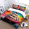 Colorful Ship Art Decor Set Bedding Set with 1 Duvet Cover 2 Pillowcases Single Double King Queen, Gift