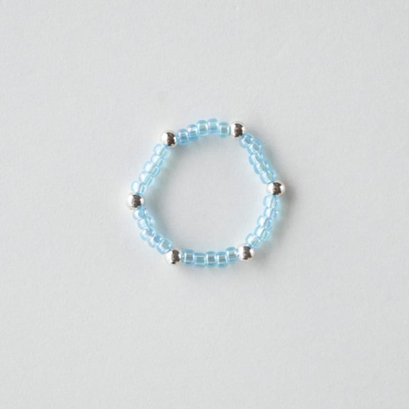 MERRYMOTIVE [Silver] Bright Aqua Blue Ring