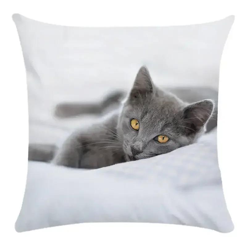 Home Decor Animal Cute Cat Print Pillow Cover Cushion Cover Living Room Accessories