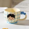 Мультяшная керамическая чашка с крышкой, дорогая подарочная коробка для пары домашних чашек для воды, идея для небольшого подарка