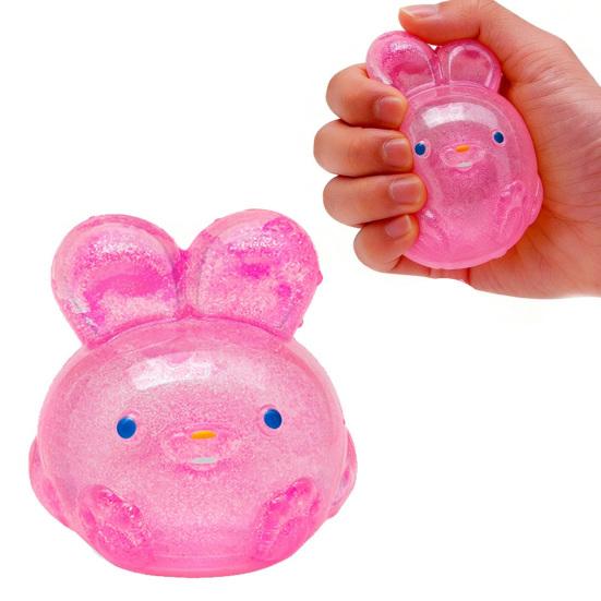 DYS Bunny Jelly Squeeze Toy, Portable Soft TPR Stress Relief Pressure Release Rebound Fidget Sensory Ball for Kids Adults
