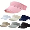 1pc Adjustable Baseball Cap - Lightweight Breathable Sun Hat with Wide Brim, Elastic Fit for Outdoor Beach Travel, Sports & Casual Wear