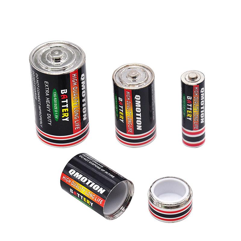 Small Battery Secret Stash Box Diversion Safe Pill Box Hidden Money Coins Container Case Storage Box Creative Storage Box