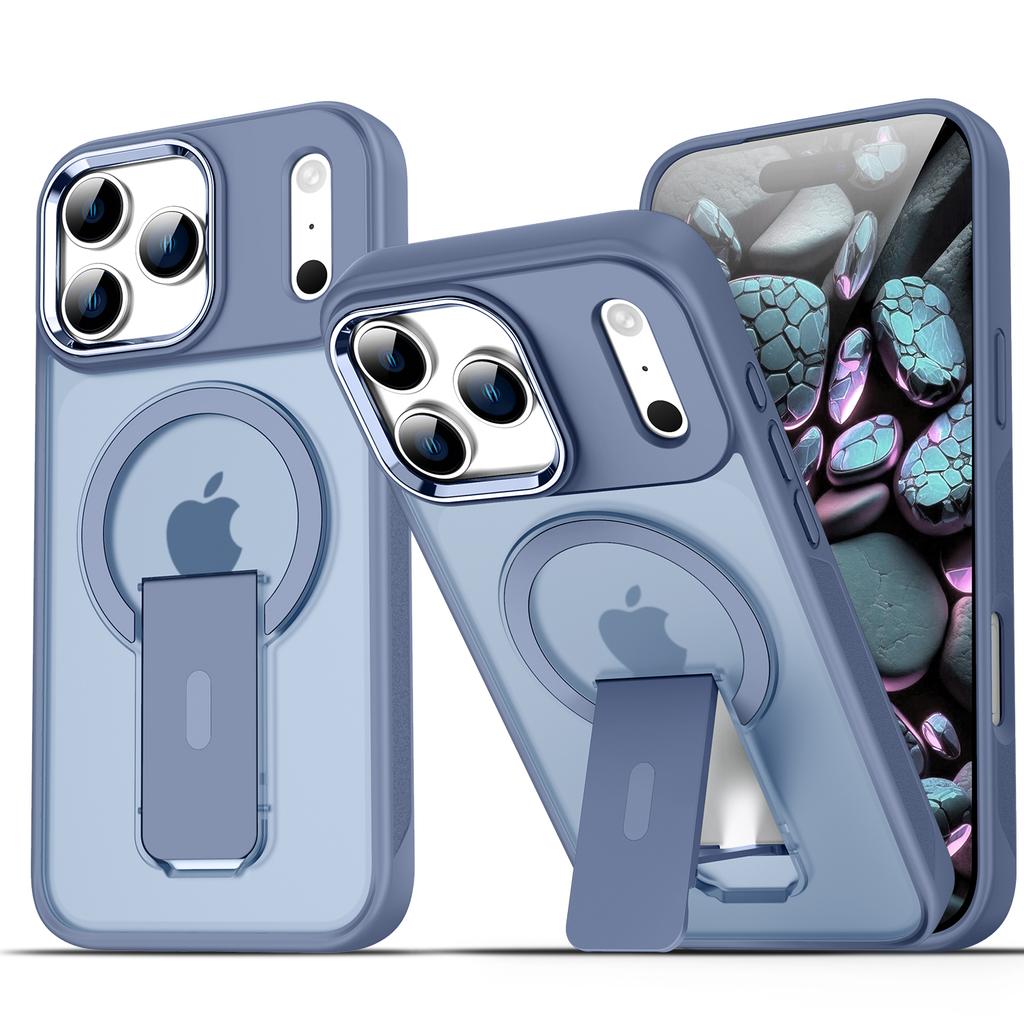 Luxusný puzdro s výklopným stojanom a opierkou pre iPhone 17 Air 16 e 15 14 Plus 13 12 11 Pro Max Pre Magsafe Kryt na bezdrôtové nabíjanie