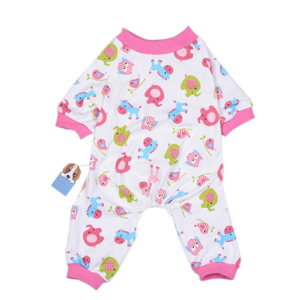 Pet clothes pajamas with elastic washable wear-resistant cotton pajamas dog clothing puppy home