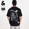 JACK & JONES Herr-T-shirt med NBA-samarbete och Grafiskt Tryck, Lös Passform