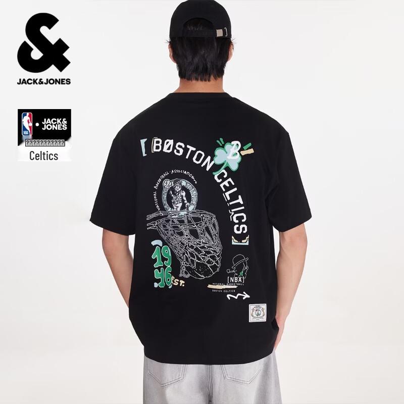 

JACK & JONES Men s NBA Collaboration Graphic Loose Fit T-Shirt M