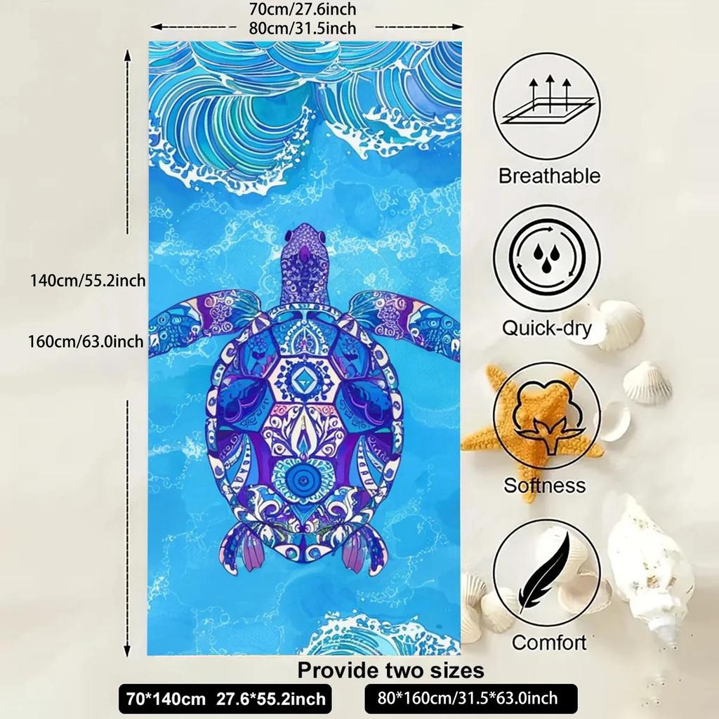 Sea Turtle Beach Towel Large Size Outdoor Travel Camping Absorbent Bath Towel Super Soft Summer Swimming Towel Bath