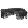 Outdoor Sofa Set Black Polyester