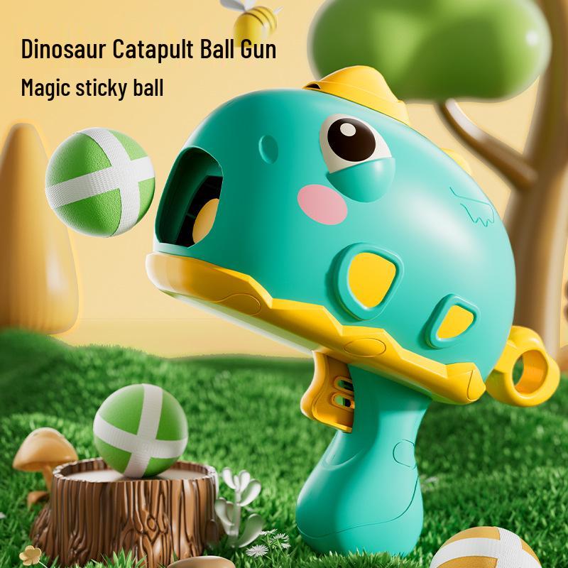 

Sticky Dinosaur Ball Gun Toy - Educational Hovering Target Set for Kids