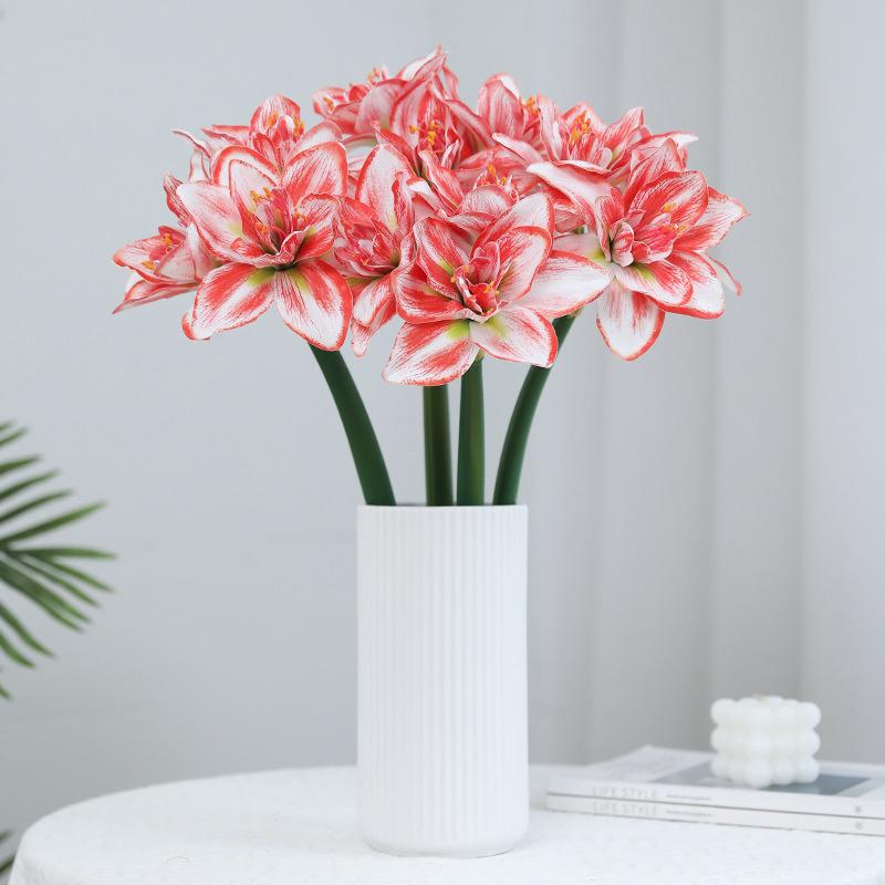 63Cm Clivia Vermilion Aranjament Floral Artificial pentru Nuntă Ornament pentru Acasă Living Hol Hotel