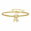 Double Knot Round Snake Bone Bracelet with Diamond 26 Letters Cross Pendant Charm Jewelry