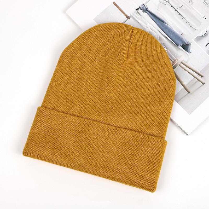 Wholesale in Stock Manufacturers Knitted Cap Hats Winter Beanie Hat Custom Logo Embroidery Beanie Hat 70g золотой