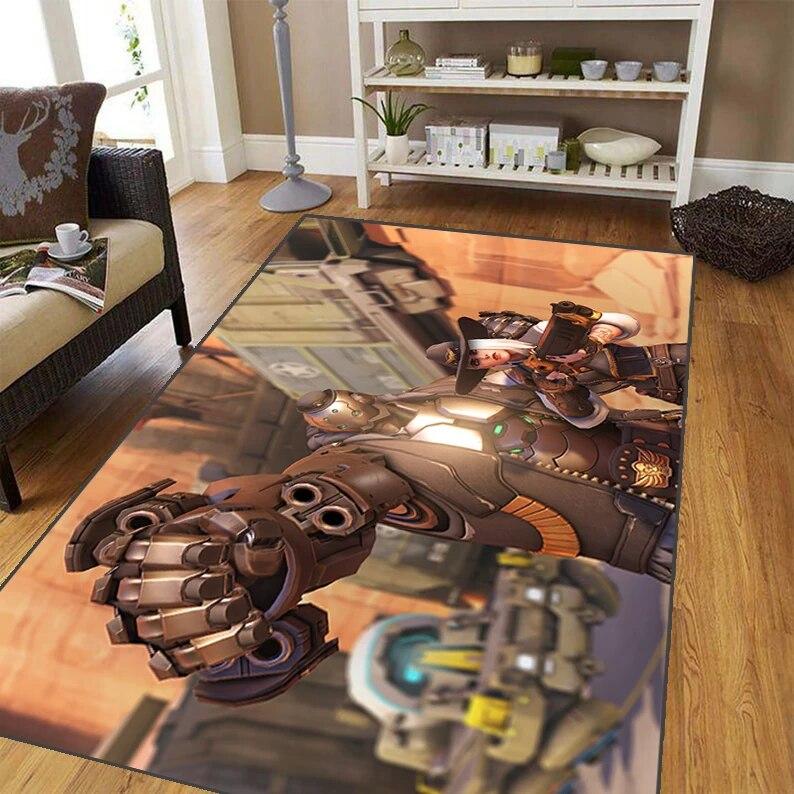 Overwatch Carpet for Living Room,Soft Flannel Rug for Bedroom ,Anti-Slip  BATHROOM Mat,  Baby Play Mat, Anime Rug  Decoracion