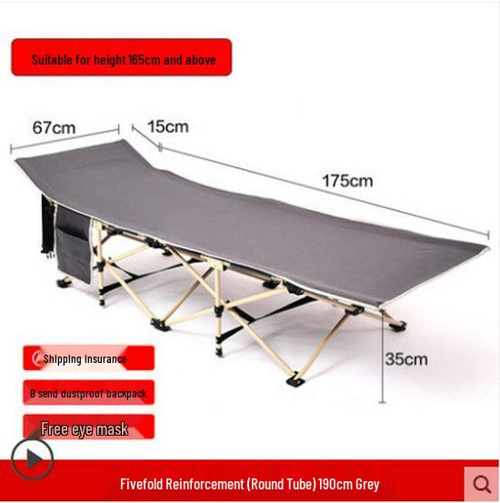 Folding Military-Style Single Recliner Bed for Outdoor or Office Use