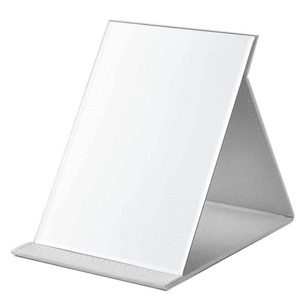 Modest Joy Folding Tabletop Mirror with Adjustable Extra Folding Stand Compact Mirror, Angle, Makeup, White, Large, Mirror,